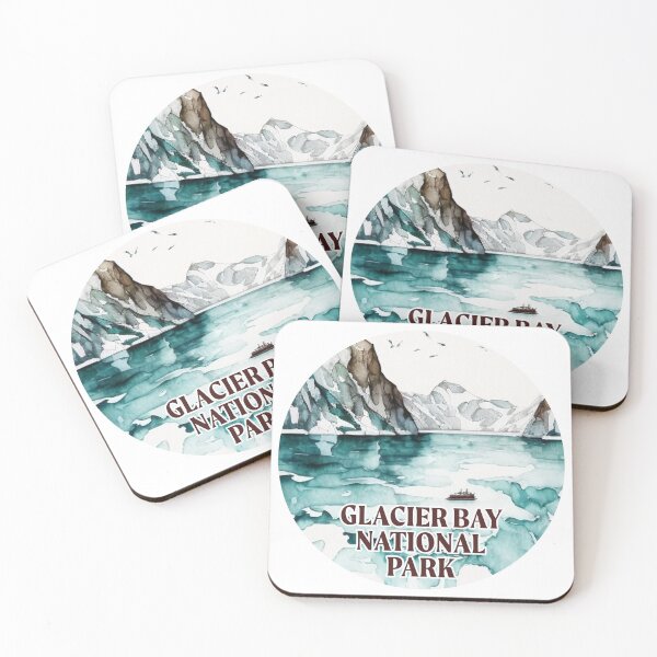 Item preview, Glacier Bay National Park Boho Watercolor Circle designed and sold by PikoApparel.
