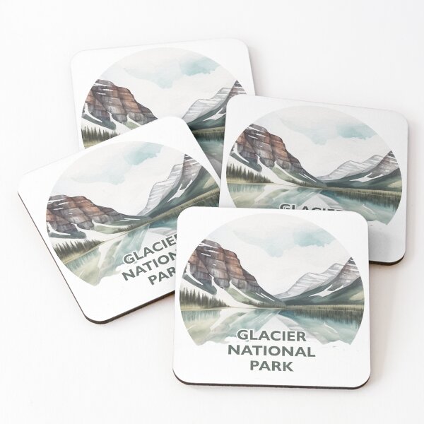 Item preview, Glacier National Park Boho Watercolor Circle designed and sold by PikoApparel.