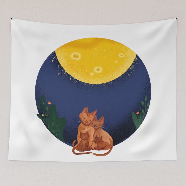 Item preview, Moongazing cats designed and sold by CreativeStrand.