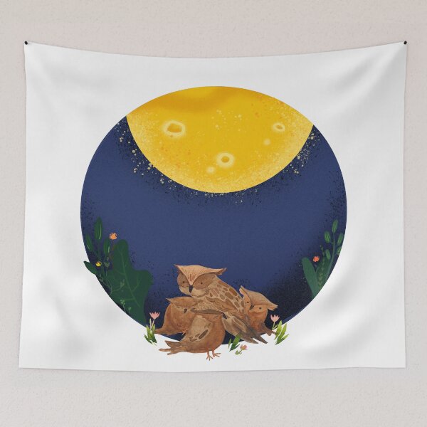 Item preview, Moongazing owls designed and sold by CreativeStrand.