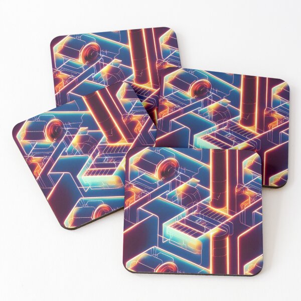 Item preview, Neon Mechanical Tech - 3D LED Light Pattern designed and sold by Fine Prints.