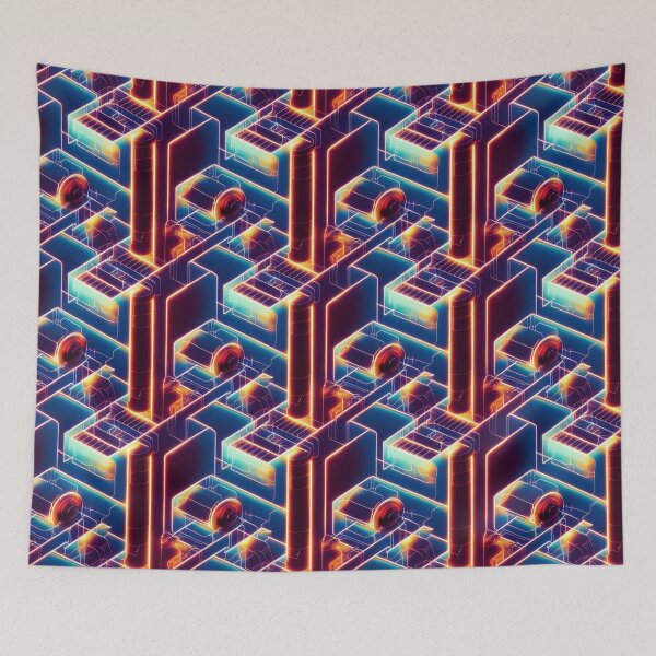 Item preview, Neon Mechanical Tech - 3D LED Light Pattern designed and sold by Fine Prints.