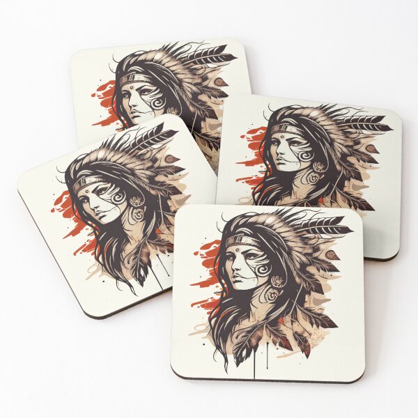 Item preview, Native American Female Tattoo designed and sold by TourDePassion.
