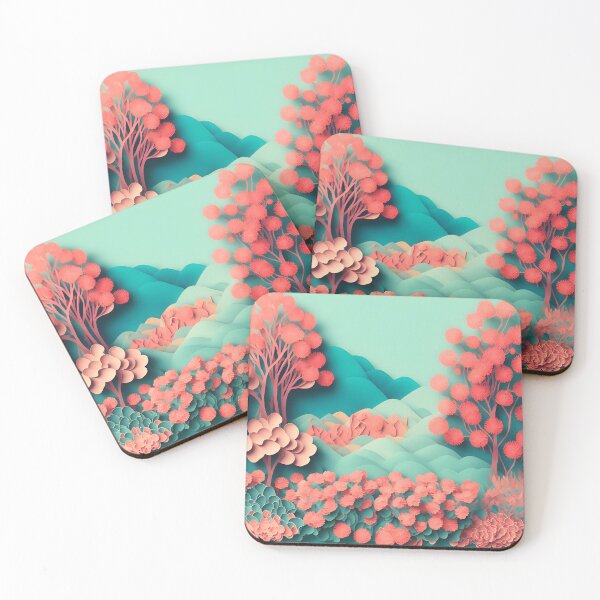 Item preview, Pink, Pink and Blue in Paper art style designed and sold by FormFinder.