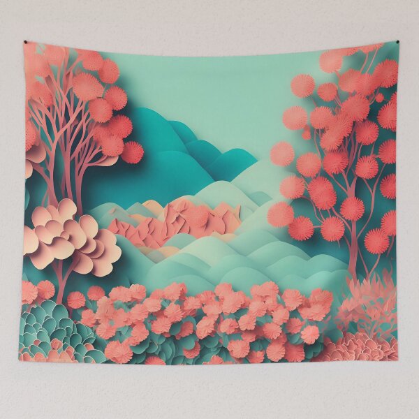 Item preview, Pink, Pink and Blue in Paper art style designed and sold by FormFinder.