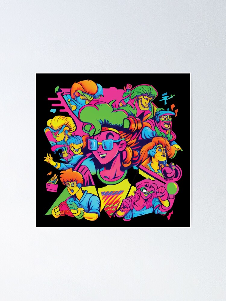 90s Cartoon Blast Iconic Character Pop Art Design - Bold and