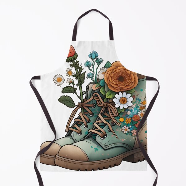Item preview, wildflower hiking boots designed and sold by CustomPrintHub.