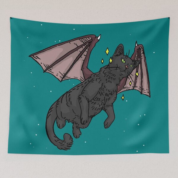 Item preview, Bat Cat in Space designed and sold by HiddenStash.