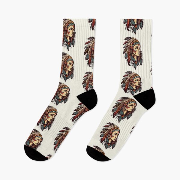 Item preview, Tattoo of Native American Woman designed and sold by TourDePassion.