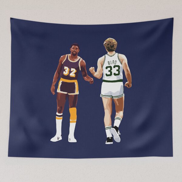 Item preview, Larry Bird and Magic Johnson fist bump Medium Print Qiangy designed and sold by qiangdade.