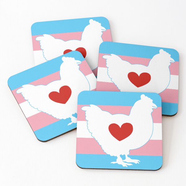 Item preview, Chicken Lover - LGBTQ Trans Flag Heart 01 Blue designed and sold by Puddmuppy.