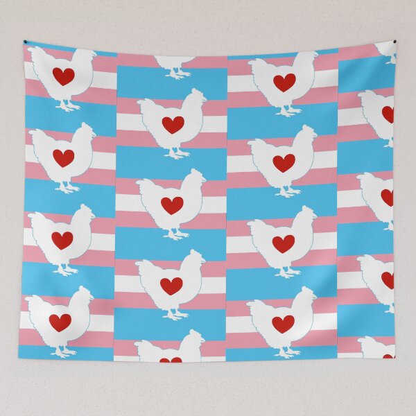 Item preview, Chicken Lover - LGBTQ Trans Flag Heart 01 Blue designed and sold by Puddmuppy.