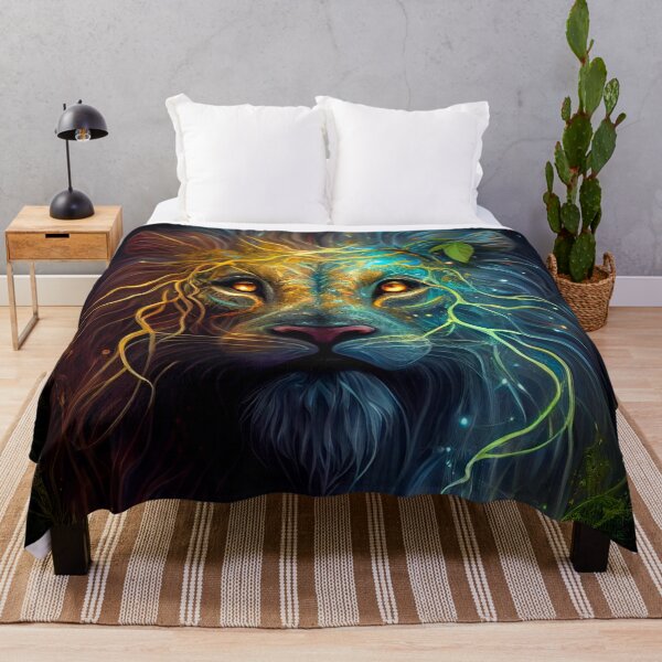 Item preview, Ancient magical molten lion spirit in a mystical arcane forest designed and sold by Oleh Mykhailenko.