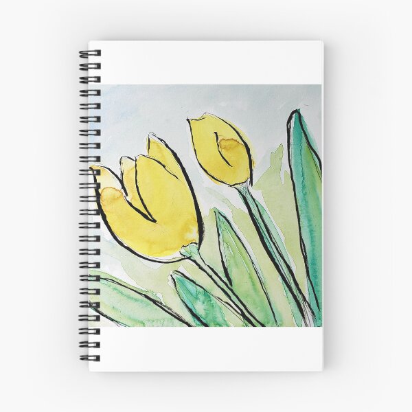 Item preview, Etegami Style Watercolor Yellow Tulip designed and sold by EtegamiJourney.