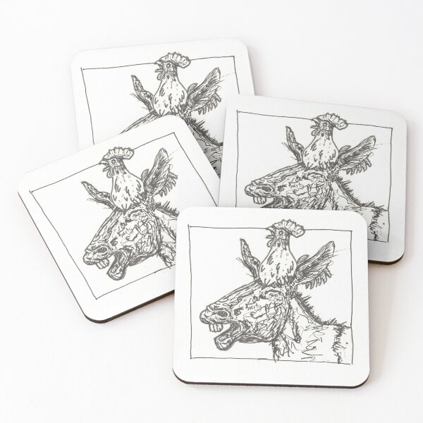 Item preview, Crowing rooster on head of singing donkey  designed and sold by CrittersByLola.