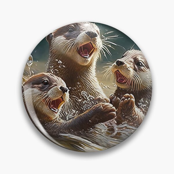 Item preview, cute family of otters playing and laughing designed and sold by artyficial-.