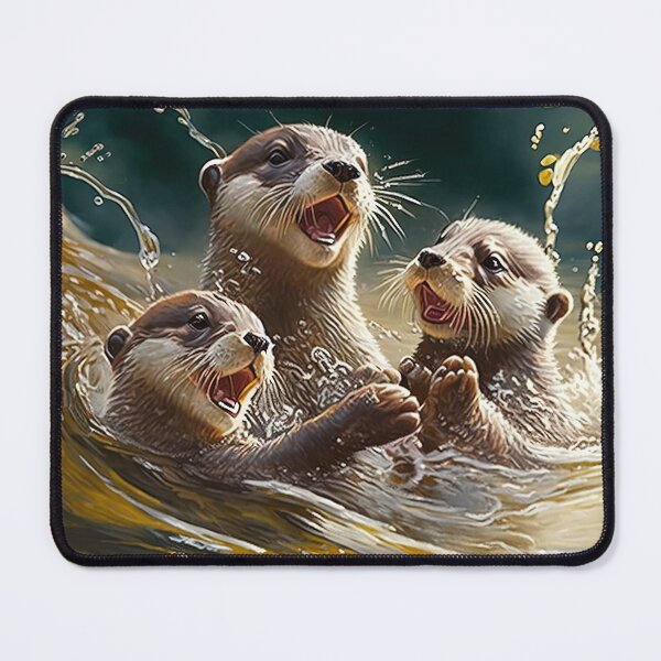 Item preview, cute family of otters playing and laughing designed and sold by artyficial-.