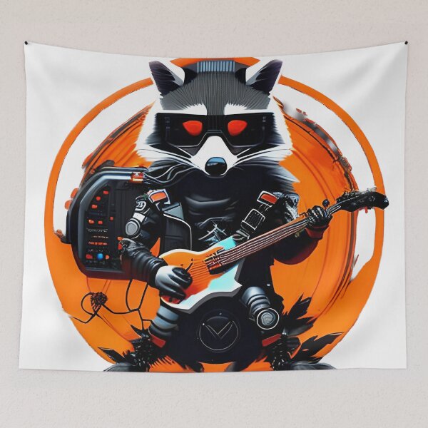 Item preview, Raccoon Guitarist designed and sold by urbsrepublic.