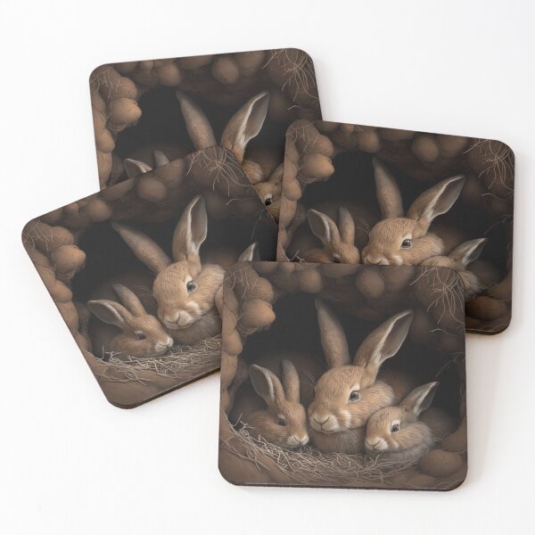 Item preview, cute family of bunnies huddled together designed and sold by artyficial-.