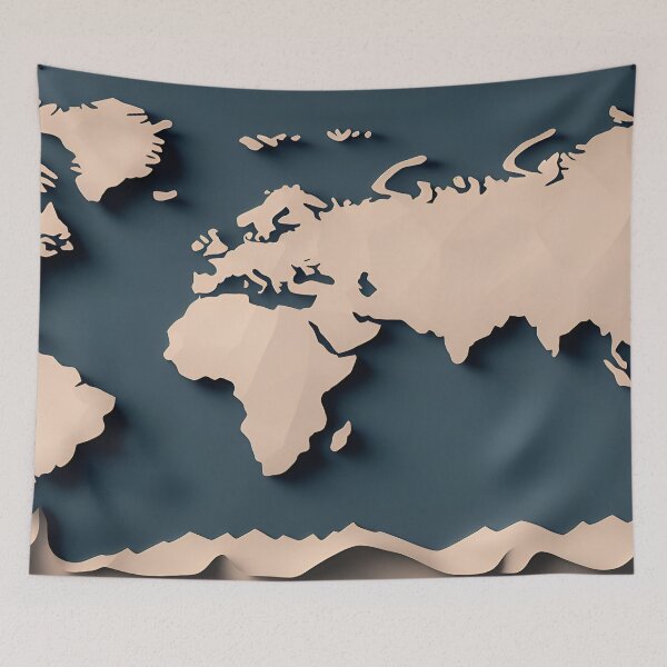 Item preview, World Map in Paper art style designed and sold by FormFinder.