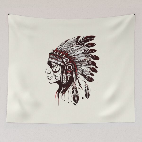 Item preview, Native American Tattoo Feather designed and sold by TourDePassion.