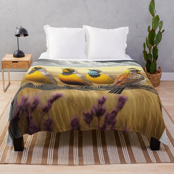 Item preview, meadowlarks birds in a field designed and sold by artyficial-.