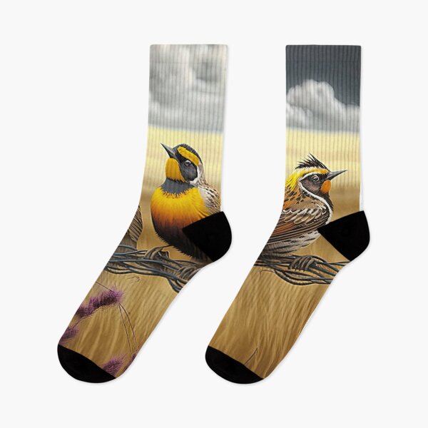 Item preview, meadowlarks birds in a field designed and sold by artyficial-.