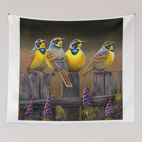 Item preview, birds on a fence designed and sold by artyficial-.
