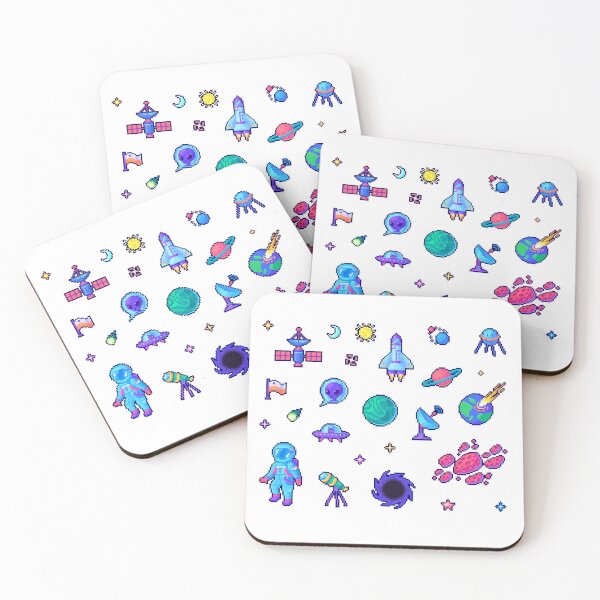 Item preview, Space exploring set in retro pixel art style designed and sold by Anna Chernova.