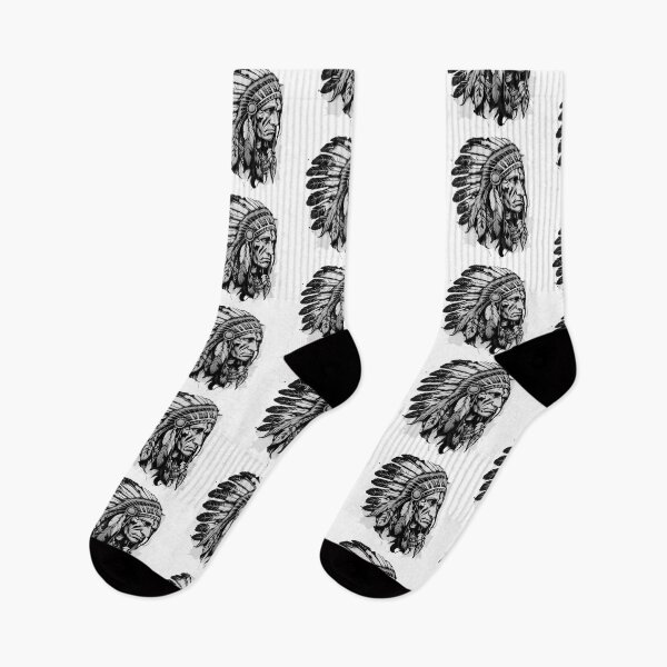 Item preview, Native American Tattoo Traditional BW designed and sold by TourDePassion.