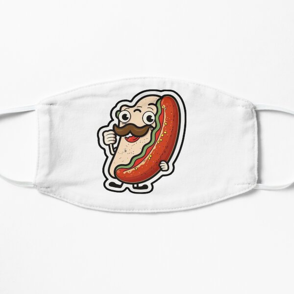 Sausage with mustache Flat Mask