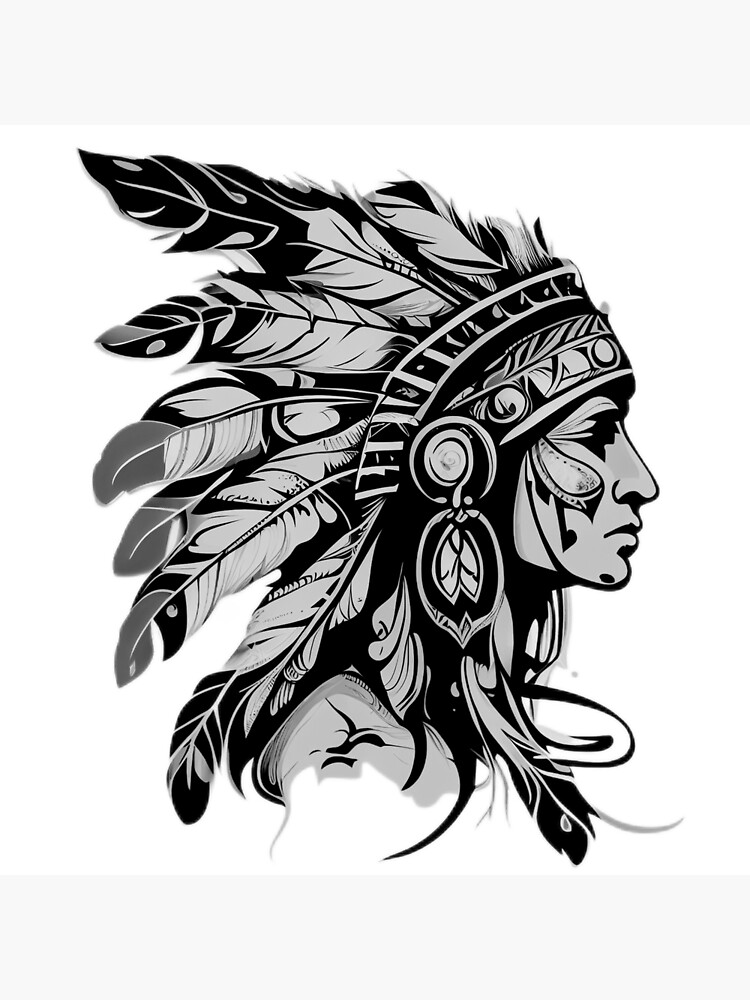 Native American Indian Headdress With Feathers In A Sketch Style Stock  Illustration - Download Image Now - iStock