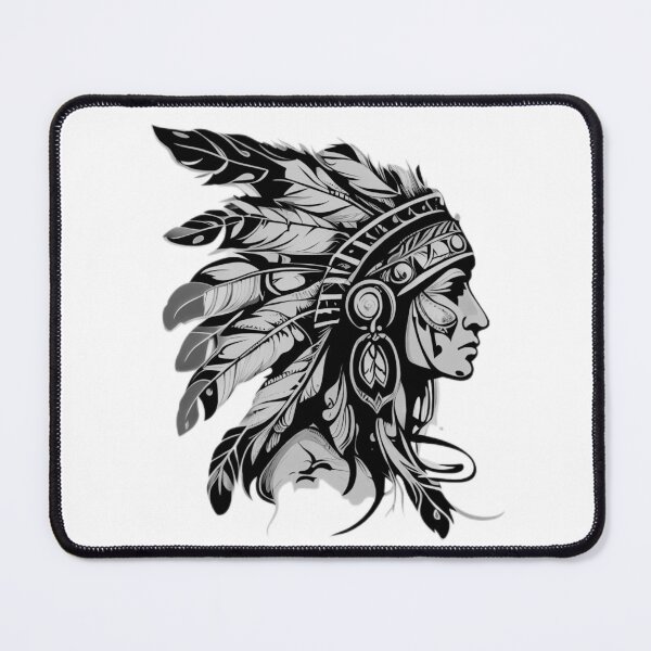 Item preview, Native American Tattoo Forearm BW designed and sold by TourDePassion.