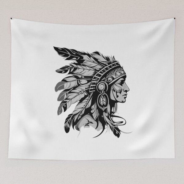Item preview, Native American Tattoo Forearm BW designed and sold by TourDePassion.