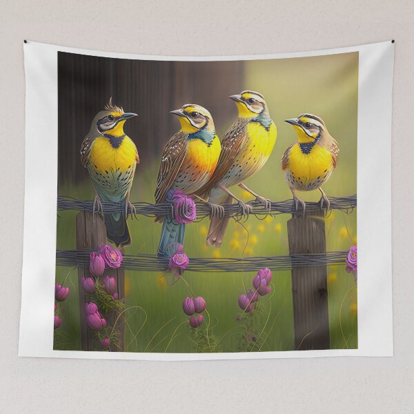 Item preview, yellow meadowlarks in a prairie designed and sold by artyficial-.