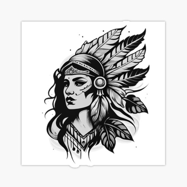 Tattoo of Native American Woman