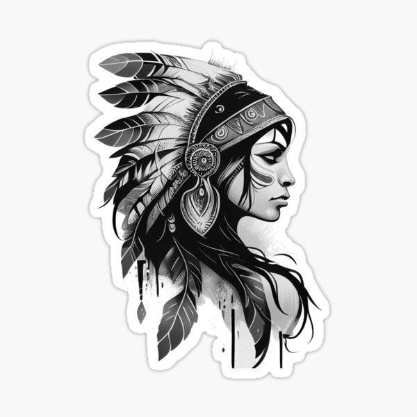 Tattoo of Native American Woman Tattoo of Native American Woman
