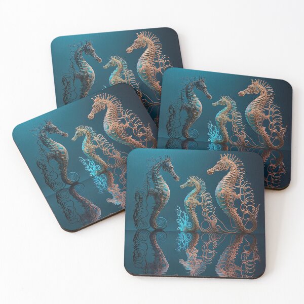 Item preview, aquatic sea horses swimming designed and sold by artyficial-.