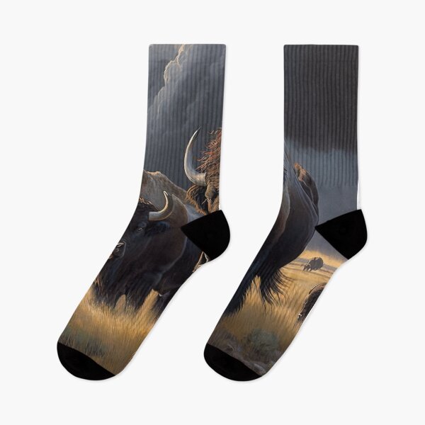 Item preview, strong herd of buffalos in a thunderstorm designed and sold by artyficial-.