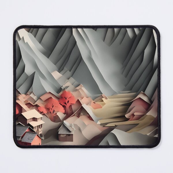 Item preview, Mountain Village Grey in Paper art style designed and sold by FormFinder.