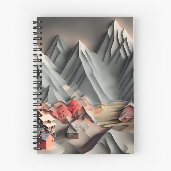 Item preview, Mountain Village Grey in Paper art style designed and sold by FormFinder.