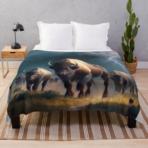 Item preview, Powerful buffalo in a thunderstorm designed and sold by artyficial-.