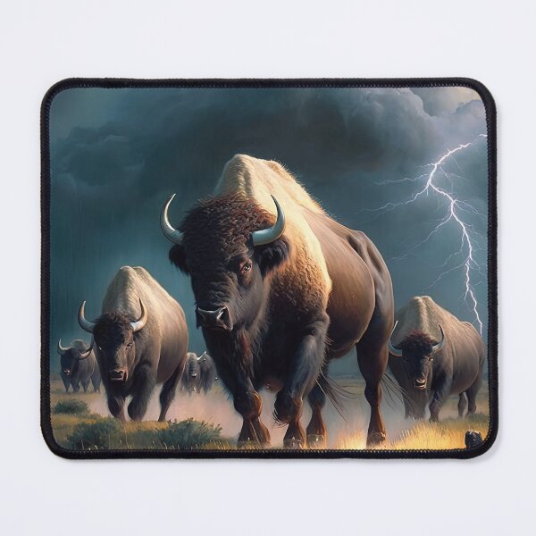 Item preview, Powerful buffalo in a thunderstorm designed and sold by artyficial-.