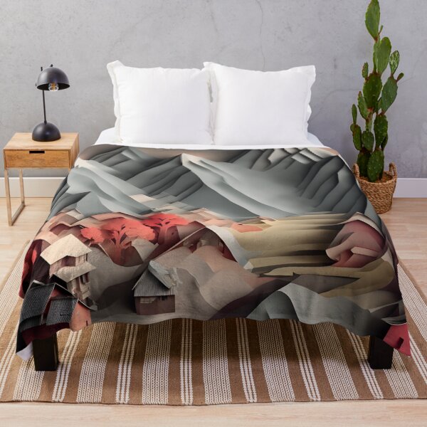 Item preview, Mountain Village Grey in Paper art style designed and sold by FormFinder.