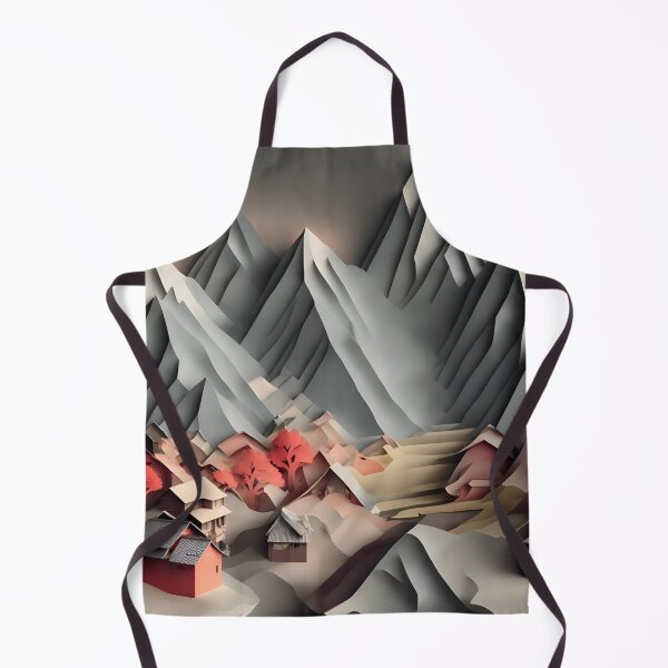 Item preview, Mountain Village Grey in Paper art style designed and sold by FormFinder.