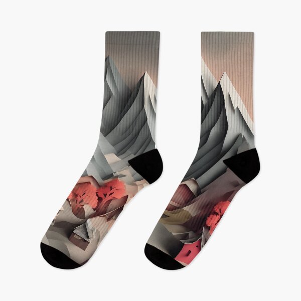 Item preview, Mountain Village Grey in Paper art style designed and sold by FormFinder.