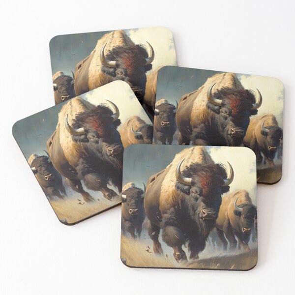 Item preview, Quiet herd of buffalos in the meadow designed and sold by artyficial-.