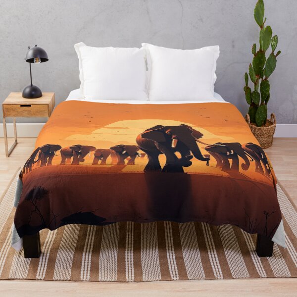 Item preview, Cartoon group of elephants in the desert designed and sold by artyficial-.