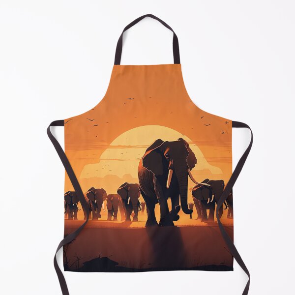 Item preview, Cartoon group of elephants in the desert designed and sold by artyficial-.