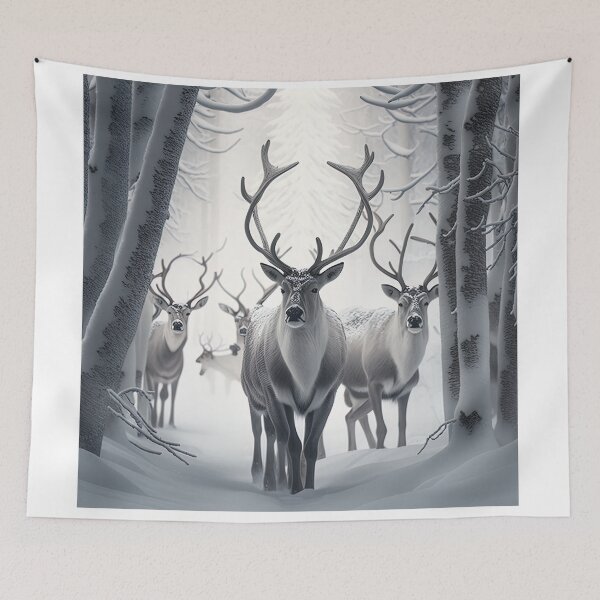 Aperçu de l'œuvre White reindeer in the snow créée et vendue par artyficial-.